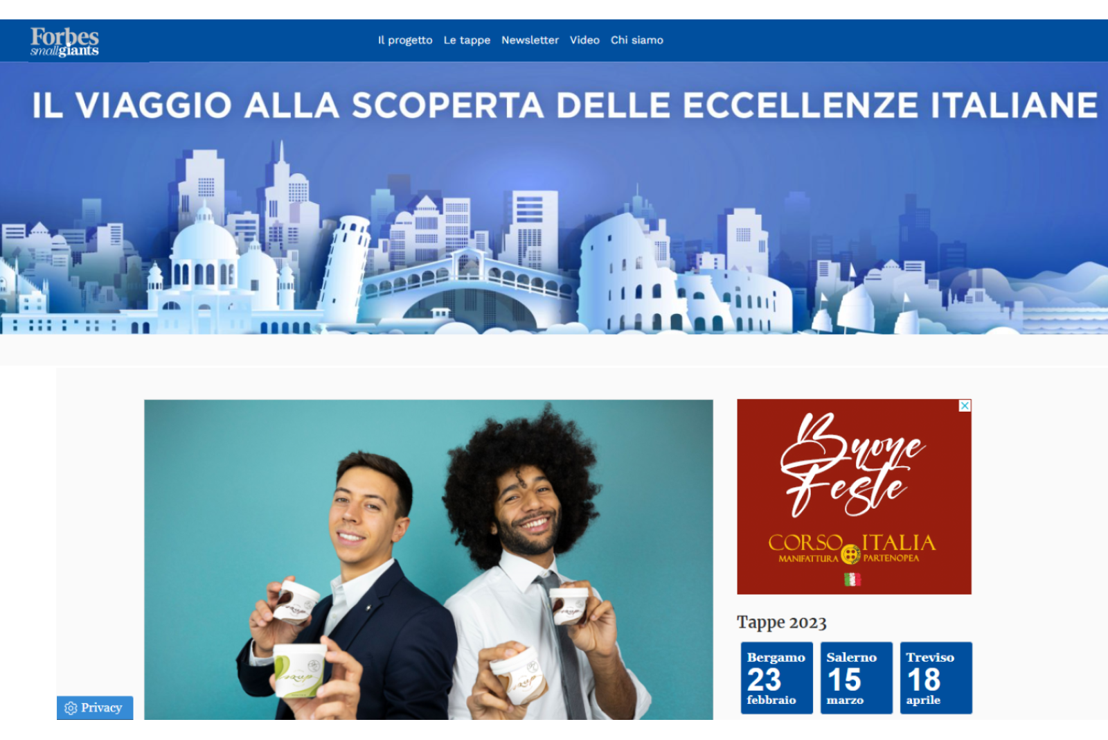 CORSO ITALIA speciale marketing con Forbes Small Giants